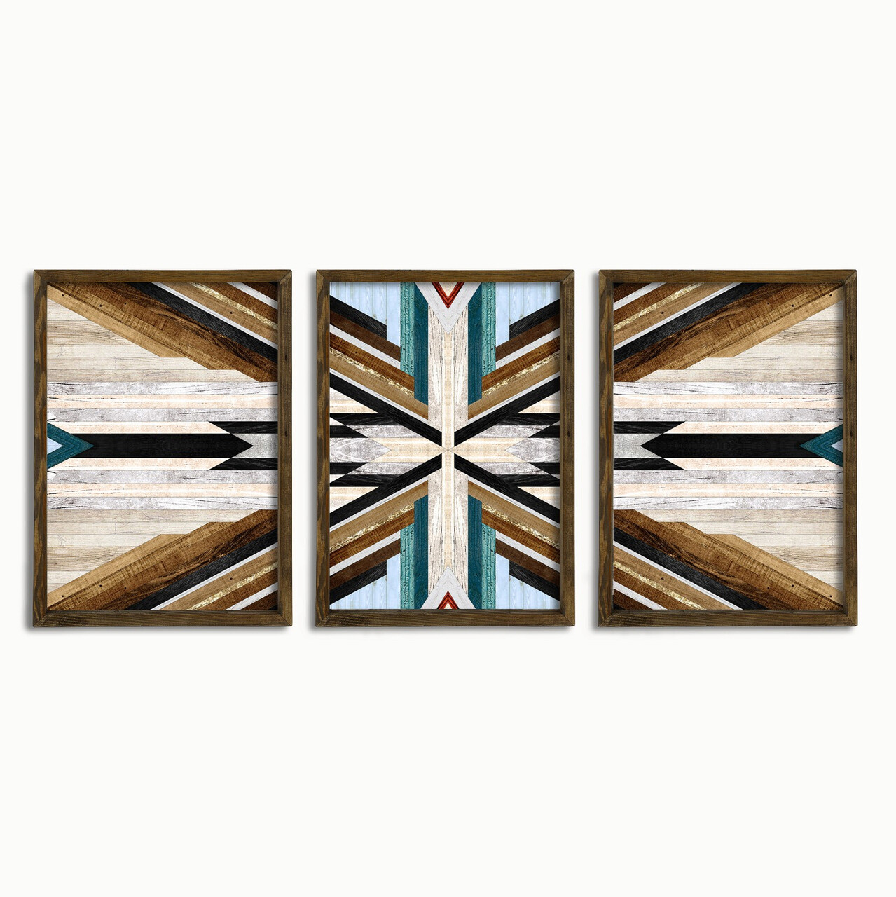 Set 3 tablouri decorative, TAH105, MDF, Lemn, Multicolor - 1 | YEO