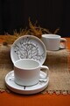 Set pentru ceai, Hermia, 858CMR2108, Portelan, Farfurie: 14 cm (2 bucăți), Multicolor