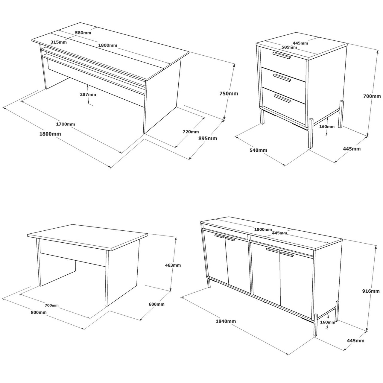 Set dormitor pentru copii, Locelso, Vs8-Cga, PAL, Argintiu / Antracit