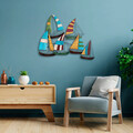 Decoratiune de perete, Kalyon, Metal, 104 x 84 cm, Multicolor