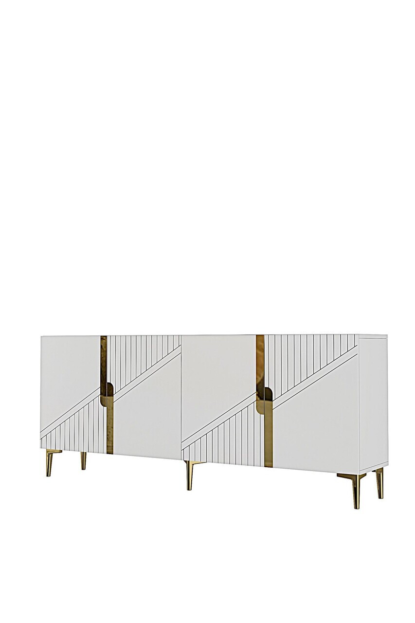 Consola, Hanah Home, Evva 150, 125x75x32 cm, Alb/Auriu — imaginea 6