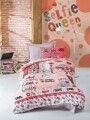 Lenjerie de pat pentru o persoana, 3 piese, 100% bumbac ranforce, Cotton Box, Selfie
