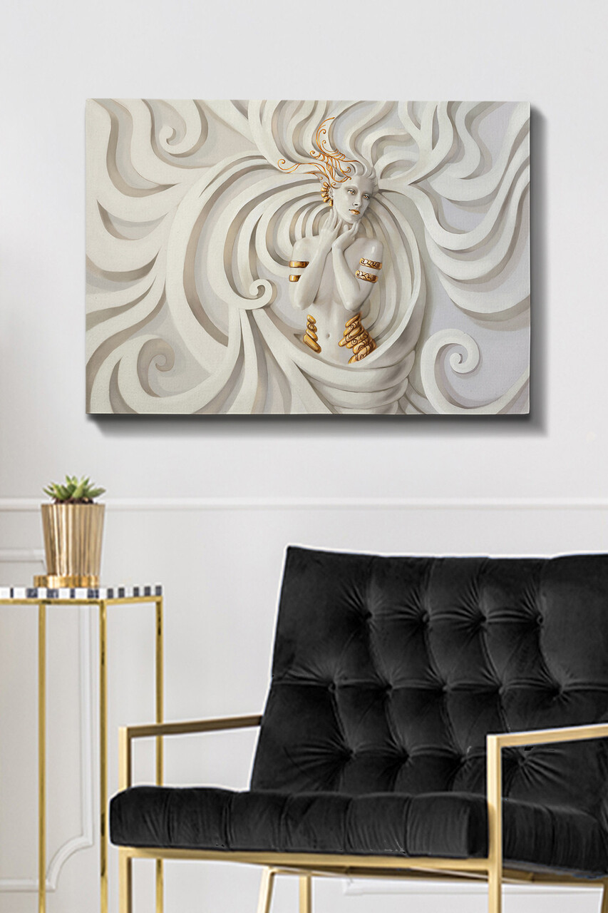 Tablou decorativ Kanvas Tablo (70 x 100) Cadru: 100% LEMN (grosime: 3 cm) Multicolor