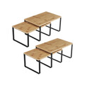 Set 4 rafturi de depozitare pentru bucatarie, Songmics, 29.7x19.5x15.5 cm, bambus/metal, natural