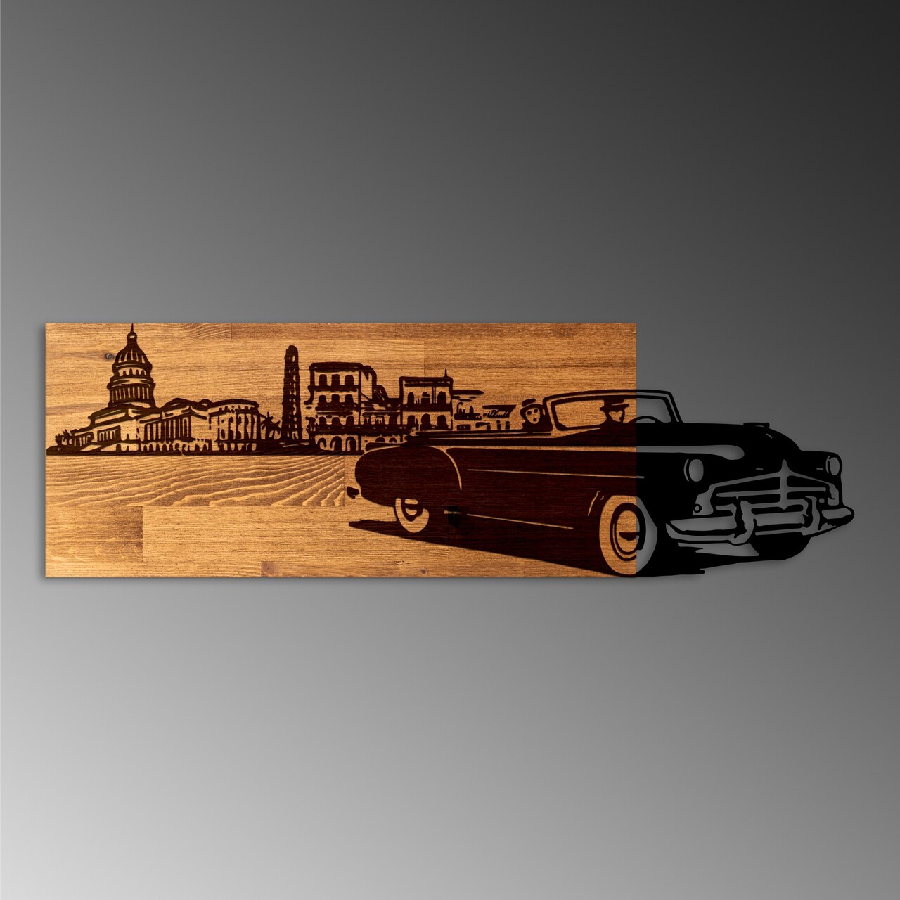 Decoratiune de perete, Classic Style, Lățime: 80 cm, Nuc / Negru - view 5