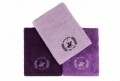 Set 3 prosoape de baie Beverly Hills Polo Club, 70x140 cm, 100% bumbac, Lilac/Purple/Dark Purple