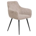Scaun Satori Faso, Homla, 59x57x84 cm, MDF/metal/catifea din poliester, bej