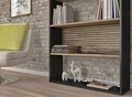 Corp biblioteca, Cordelia, FRN-9013, Lemn / Negru / Pin Atlantic