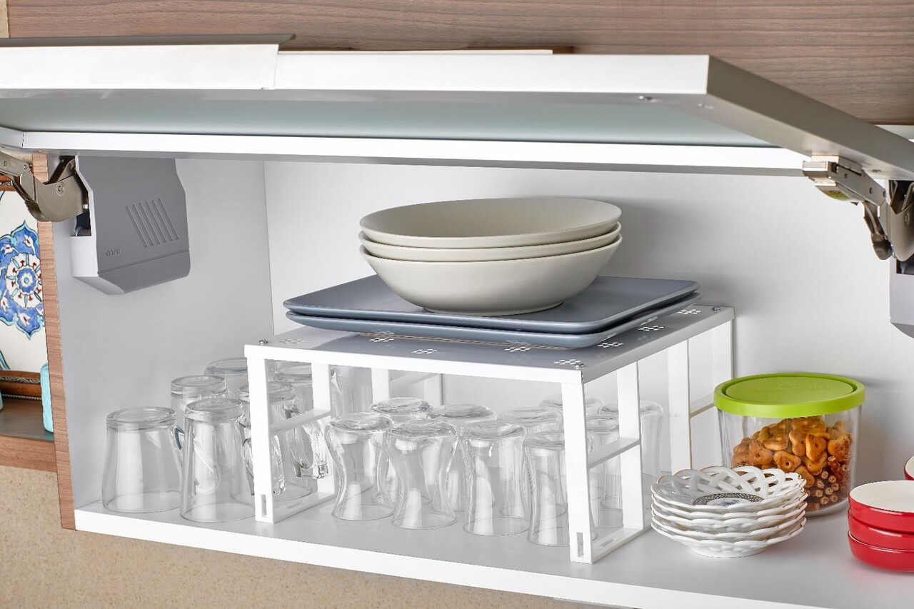 Organizator de bucătărie (4 piese), L'essentiel Maison, 734LRN1105, Dimensiuni: 27,5 x 31,5 x 15 cm (4 bucăți), Alb - view 4