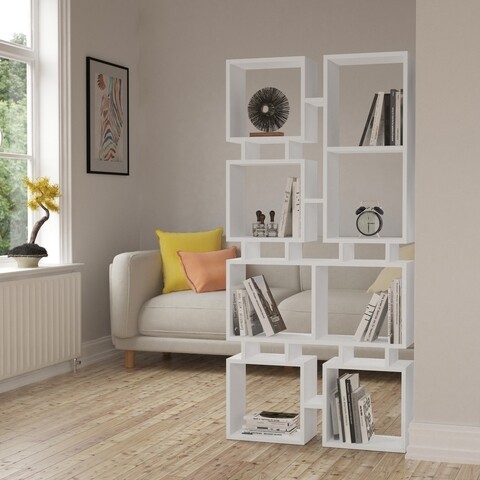 Biblioteca, Decortie, Rail No.1 855DTE3646, 79 x 166.5 x 24 cm, pal melaminat, alb 166.5