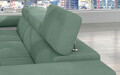 Coltar extensibil stanga 4 locuri ELTAP, Armd-23, Armando, 289x203x85 cm, lemn/poliester, verde/alb
