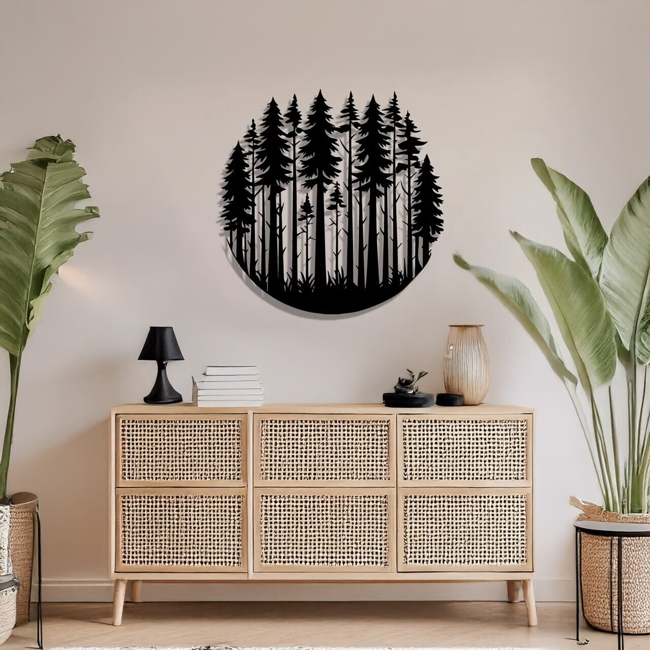 Decoratiune de perete, DCV-1030-MT, Dimensiune: 50 x 50 cm, Negru