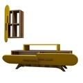 Comoda TV cu dulap Rose S, Hommy Craft, galben/maro