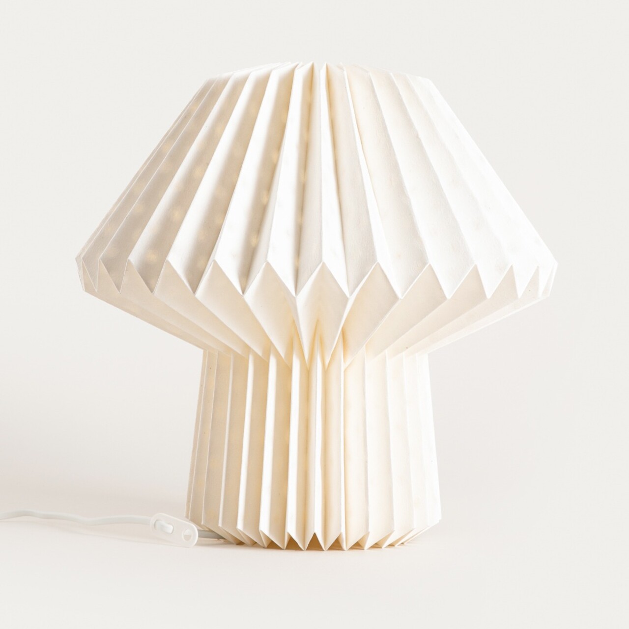 Lampa de masa forma ciuperca Galla, Homla, 27x38 cm, hartie, ecru - 2 | YEO