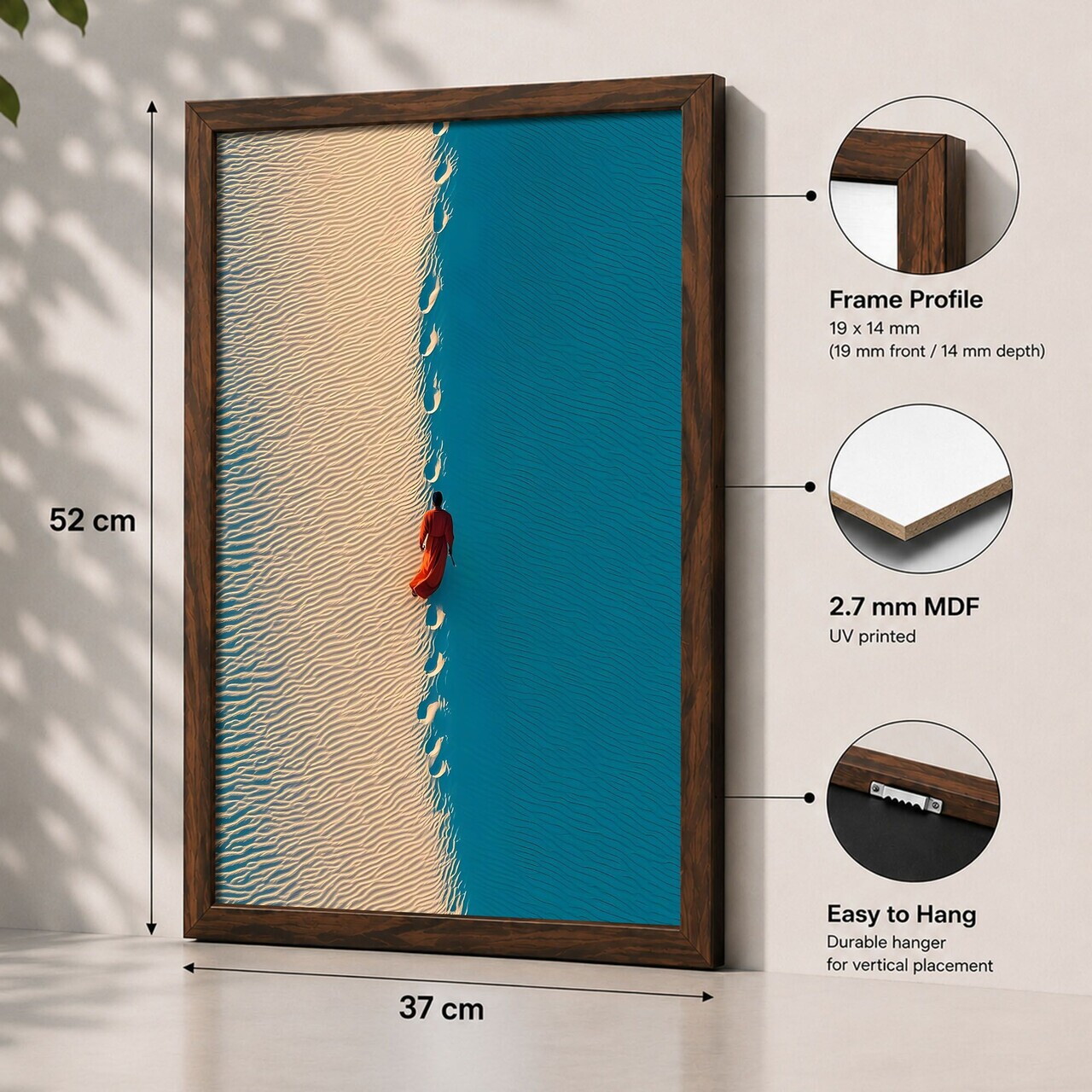 Tablou decorativ, 3752KACT-063, Fundal: 100% MDF (Grosime: 2,7 mm) Vopsire: Imprimare UV, Multicolor — imaginea 2