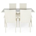 Set gradina/terasa, masa + 4 scaune, Presley, otel, gri