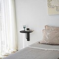 Raft de perete, Neostill, Reve, 35x35 cm, Lemn masiv, Antracit / Negru
