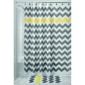 Perdea de dus Chevron, iDesign, 183x183 cm, poliester, gri/galben