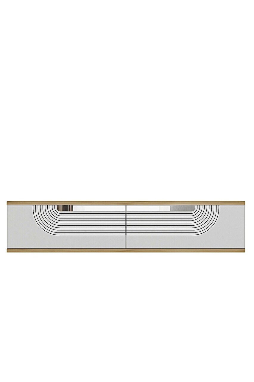 Dulap, Hanah Home, Meyra 120, 120x25.5x29.6 cm, Stejar Safir / Alb / Argintiu — imaginea 5