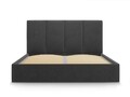 Pat tapitat cu somiera rabatabila si lada depozitare, Juniper, Mazzini Sofas, 208x170x104 cm, catifea, gri inchis