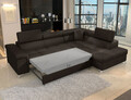 Coltar extensibil dreapta 4 locuri ELTAP, ERI-07, Eridano, 275x202x88 cm, lemn/poliester, maro inchis
