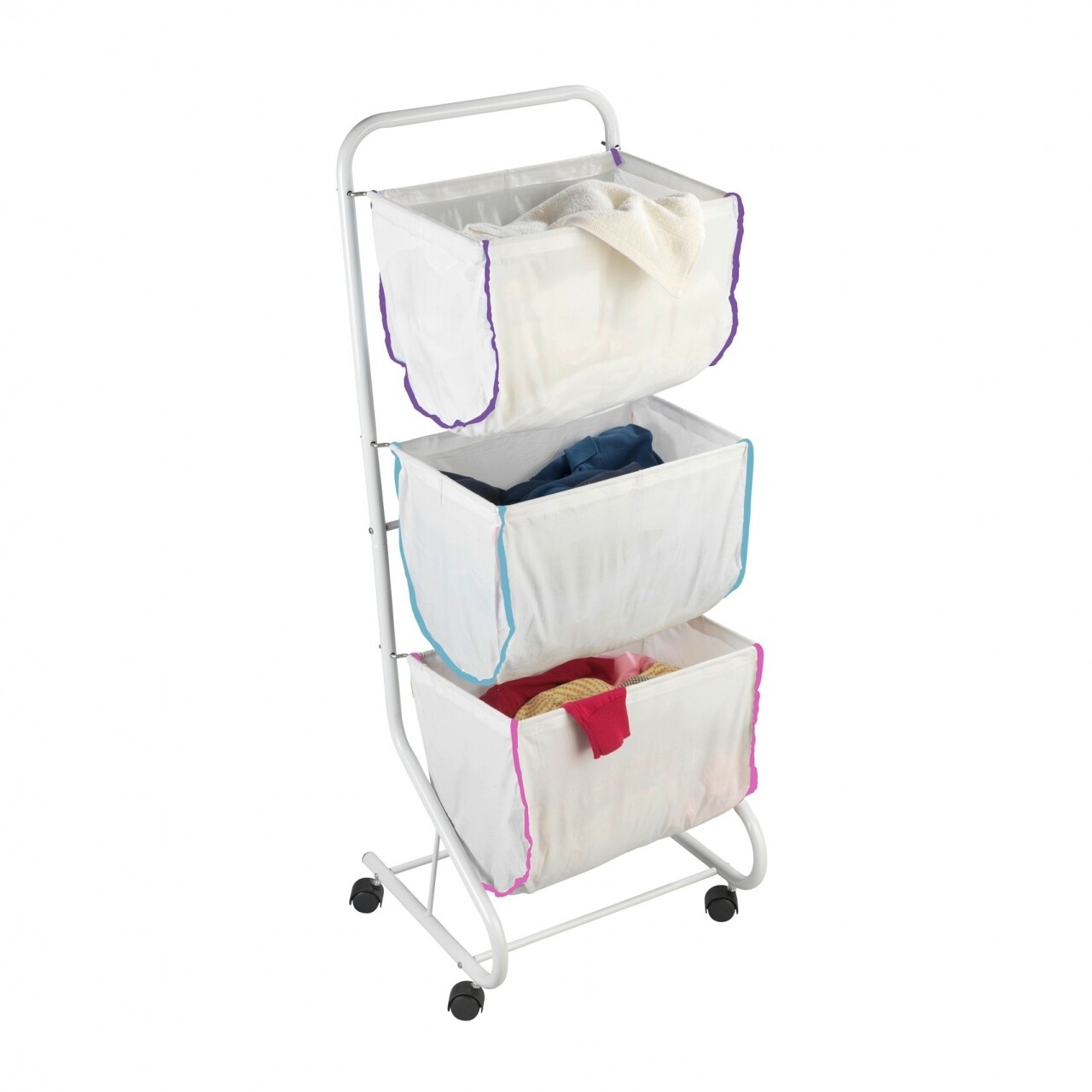 Carucior pentru rufe cu 3 compartimente Escala, Wenko, 90 l - 1 | YEO