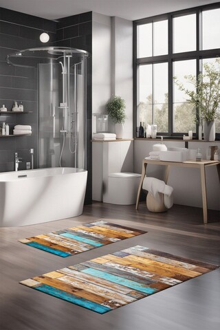 Set covorase de baie, Cartwright, CT-5251, Poliester, Multicolor