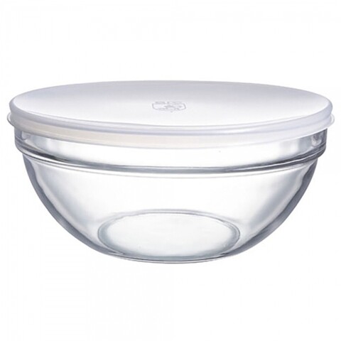 Bol cu capac pentru salata, Luminarc, 9201151, Ø 17 cm, sticla, transparent