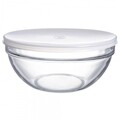 Bol cu capac pentru salata, Luminarc, 9201151, Ø 17 cm, sticla, transparent