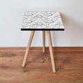 Masuta, Leona, Shp270, 35x42x35 cm, Alb / Auriu / Gri