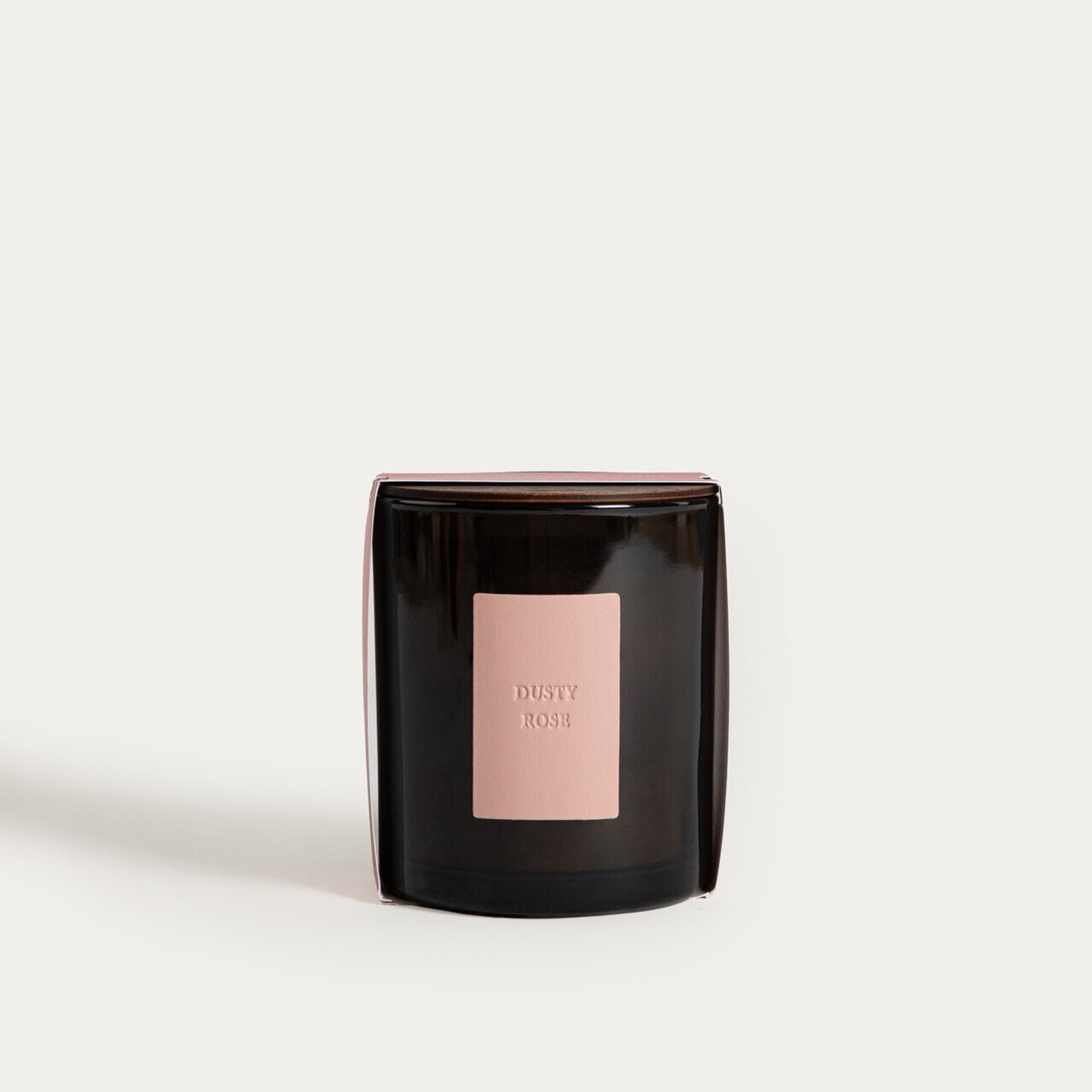 Lumanare parfumata Urban Leather, Dusty Rose, Homla, 380 g, ceara de soia, negru