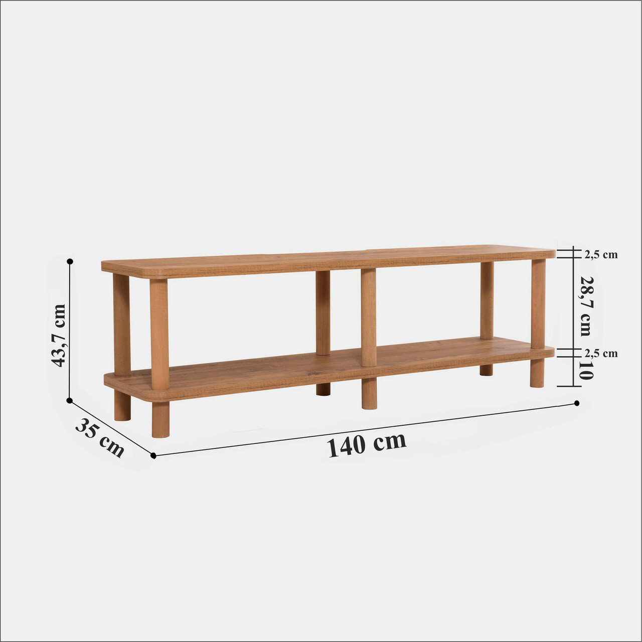 Comoda TV, Dora, Lada 140, 140x43.7x35 Cm, Maro