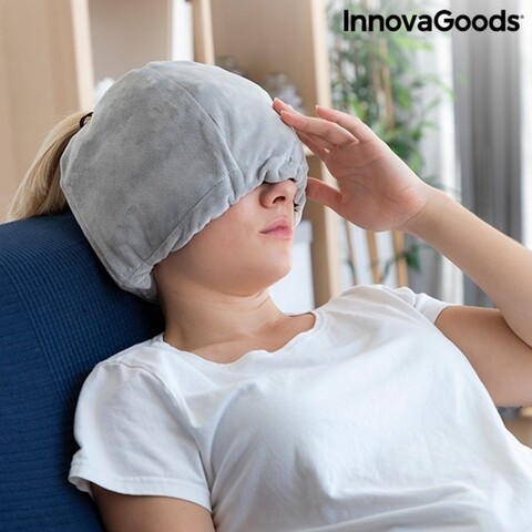 Perna de gel pentru migrene si relaxare, InnovaGoods, Hawfron, poliester, gri