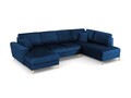 Coltar panoramic extensibil dreapta 7 locuri, Moghan, Micadoni Home, GL, 313x194x88 cm, catifea, albastru regal