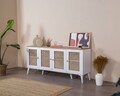 Consola, Wolina, Goose, 80x180x41 cm, Corp: 100% MDF, Alb / Stejar