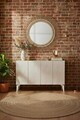 Consola, Hanah Home, Gumus 120, 120x79x32 cm, Alb / Travertin