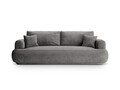 Canapea extensibila 3 locuri, Ella-120, Micadoni Home, 253x108x94 cm, catifea, gri