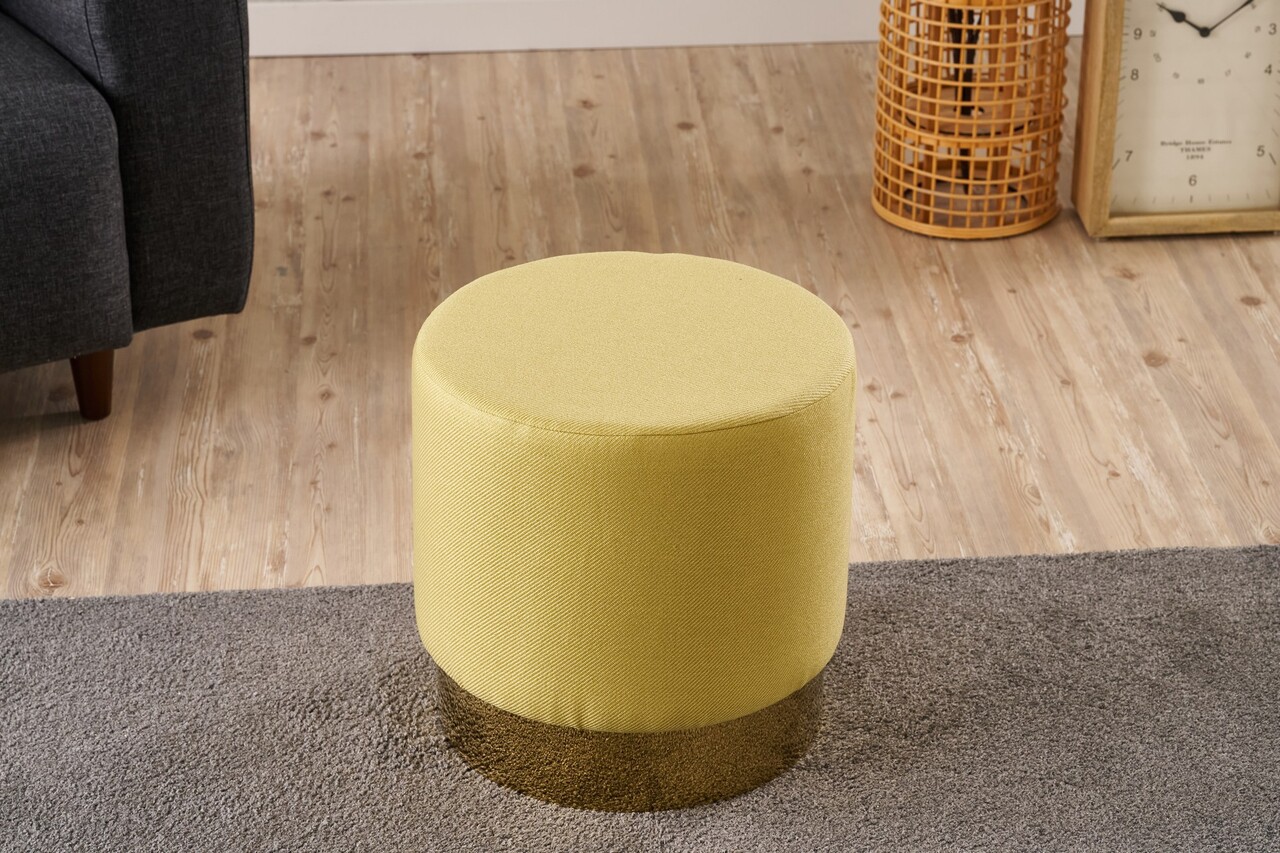 Taburet, Atelier del Sofa, 825BLC5126, Lemn, Galben - view 2