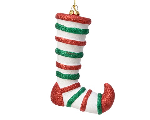 Glob sock, decoris, 8.8x4.9x12.8 cm, plastic, rosu/alb/verde