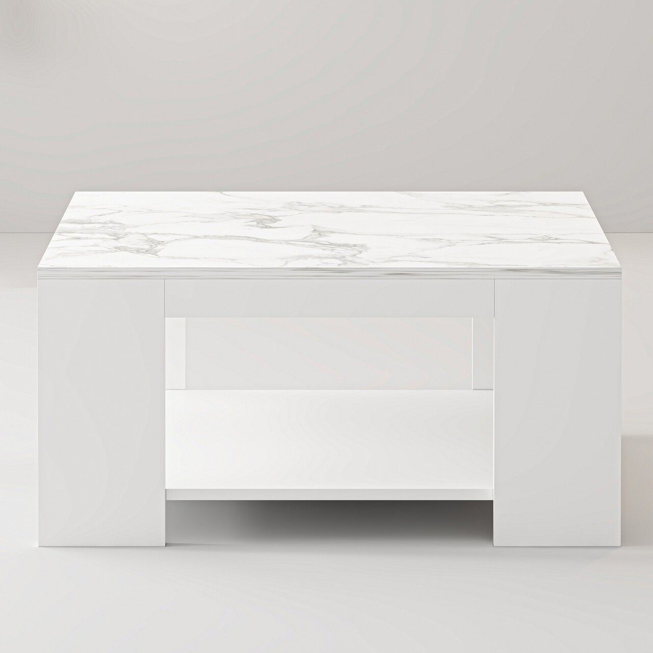Masuta de cafea, Inarch, Lina, 90x43.8x60 cm, PAL, Alb - 2 | YEO