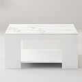 Masuta de cafea, Inarch, Lina, 90x43 cm, PAL, Alb / Marmura