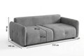 Canapea 3 locuri, Atelier del Sofa, 560ARE5328, Gri