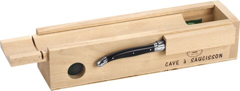 Set cutit + tocator cu spatiu de depozitare Laguiole, Jean Dubost, inox/lemn, negru Jean Dubost
