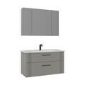 Set Dulap de Baie cu Chiuvetă și Oglindă (2 Piese), Hanah Home, Bari 100 v2, Cașmir mat