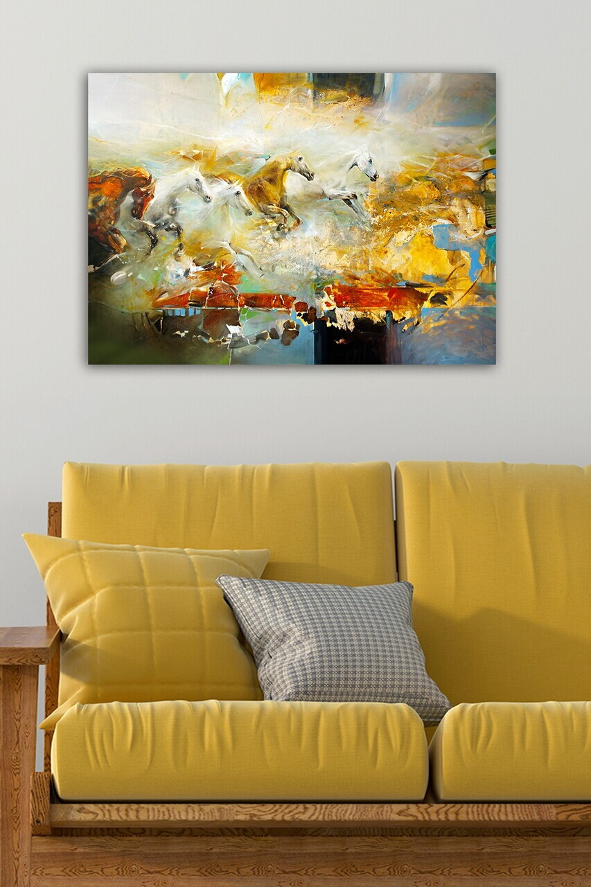 Tablou decorativ, 1399096841-5070, Canvas, Rama din lemn (grosime 3 cm), Multicolor