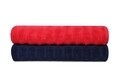 Set 2 prosoape de baie 406, Beverly Hills Polo Club, 70x140 cm, bumbac, rosu/albastru inchis