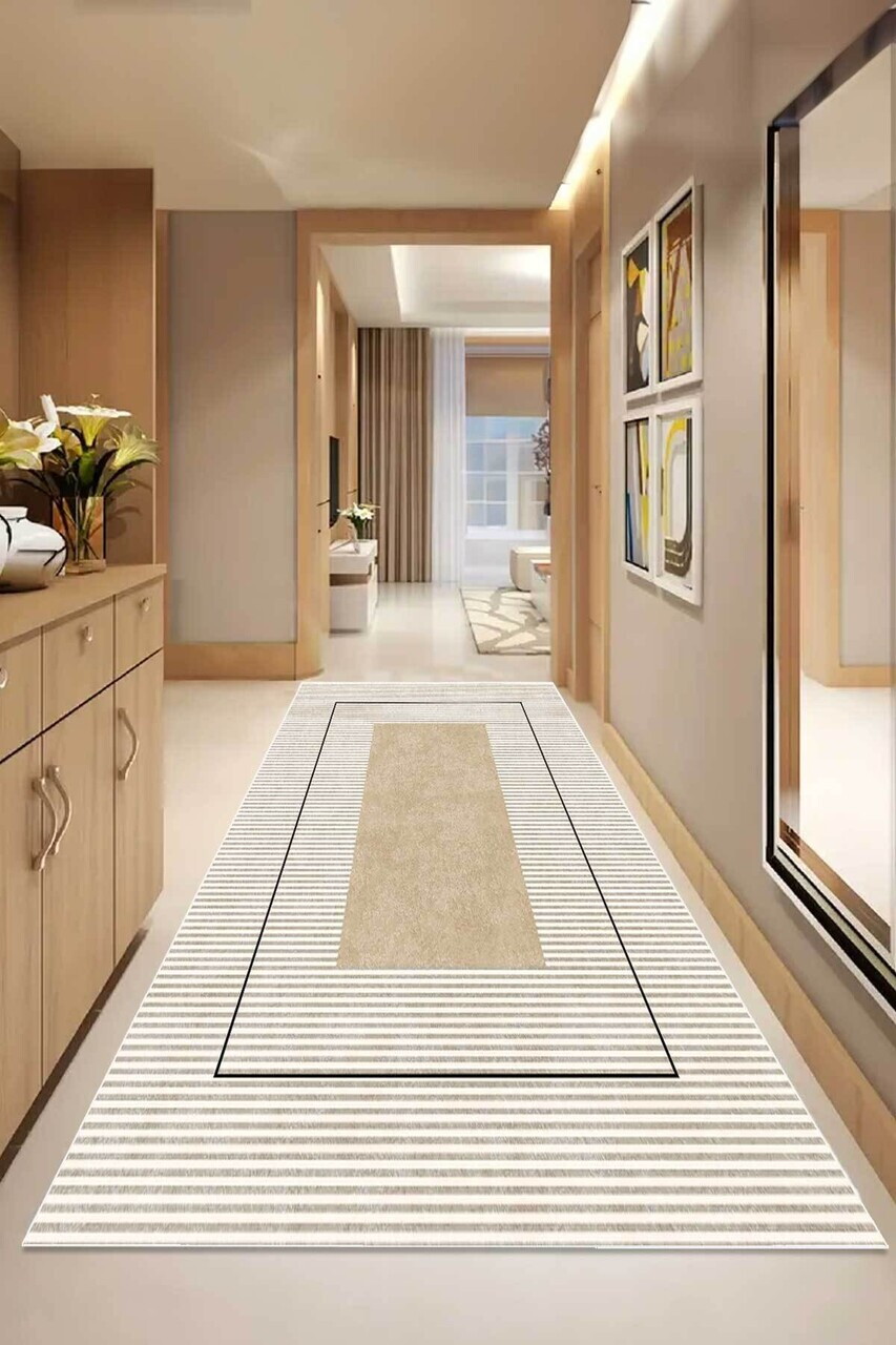 Covor, DC-7218-YOLLUK-223, 200x250 cm, Poliester, Bej