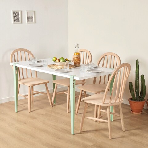 Masa, Logg, Pineios, 150x75x75 cm, Alb / Menta / Verde 150x75x75