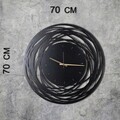 Ceas de perete, Lines XL, Metal, Dimensiune: 70 x 70 cm, Negru