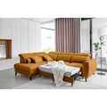 Coltar extensibil stanga 4 locuri ELTAP, LT-45NU, Noble, 255x201x100 cm, lemn/poliester, mustar